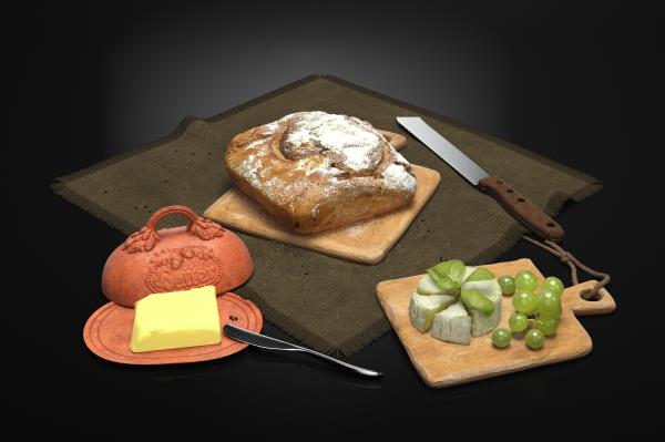 مدل سه بعدی صبحانه - دانلود مدل سه بعدی صبحانه - آبجکت سه بعدی صبحانه - دانلود آبجکت صبحانه - دانلود مدل سه بعدی fbx - دانلود مدل سه بعدی obj -Breakfast 3d model - Breakfast 3d Object - Breakfast OBJ 3d models - Breakfast FBX 3d Models - کره - پنیر - نان 